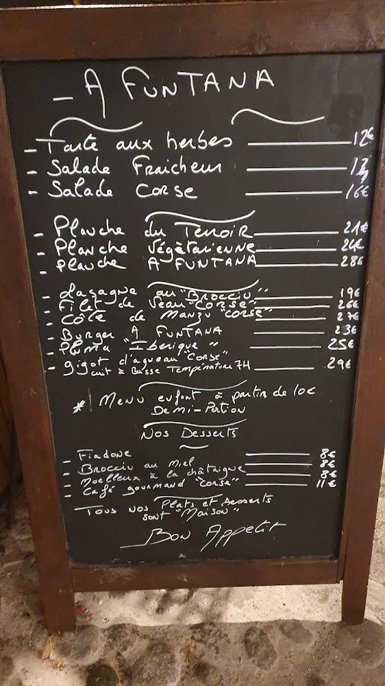 A Funtana - Menu Image 1